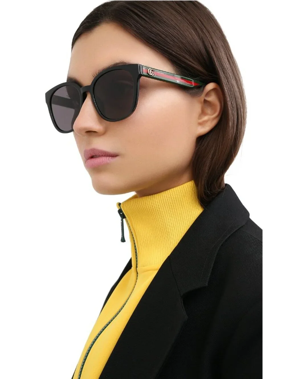 Gucci GG0855SK 003 Square Sunglasses - Havana\ Brown